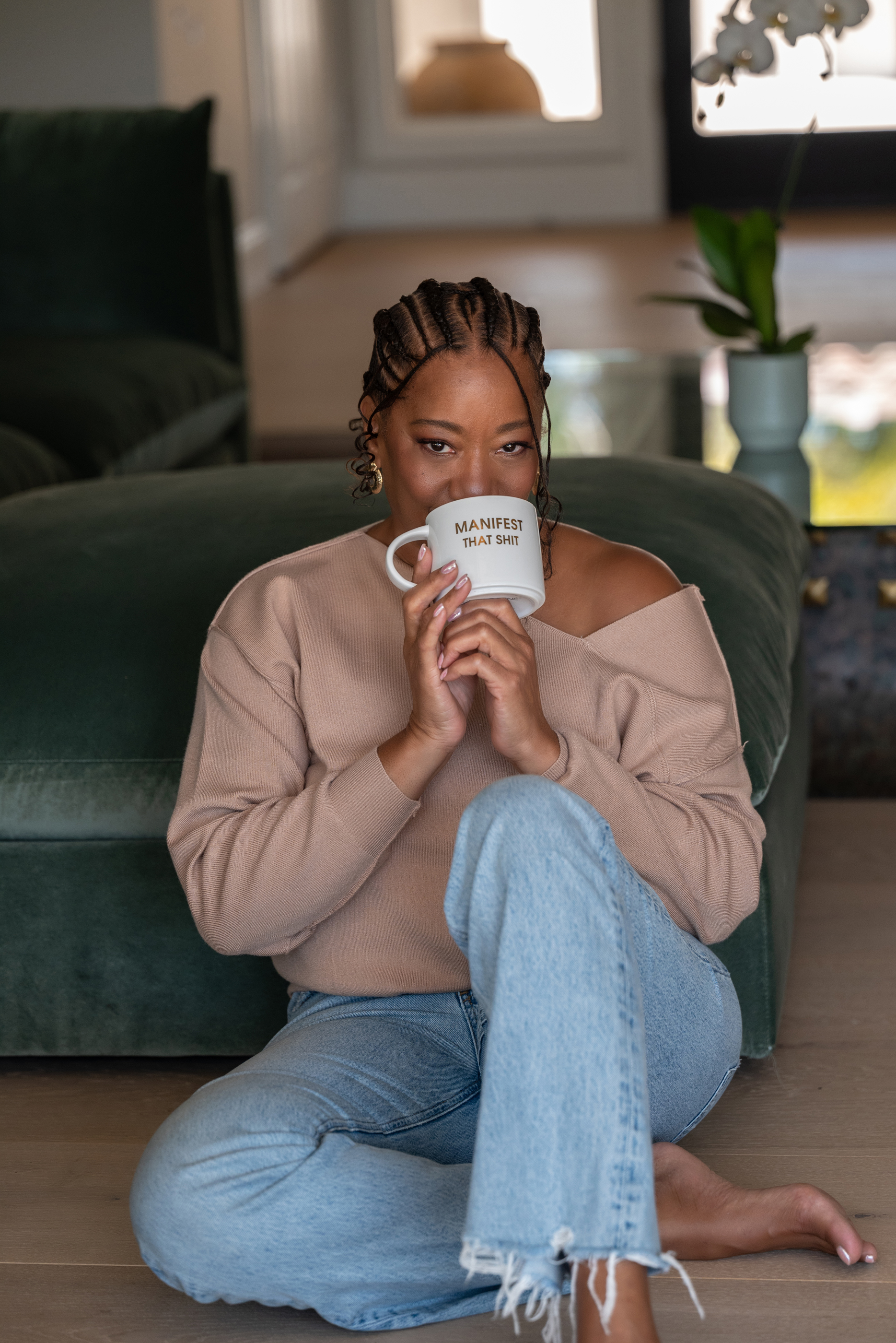 Lisane with her favorite mug